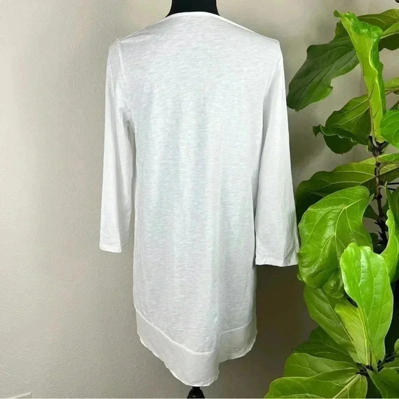 Garnet Hill Organic Cotton 100% Silk Bright White Tunic Medium - Picture 16 of 16
